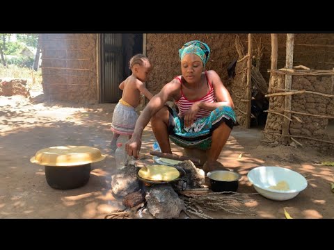 #cooking The Most Delicious Creamed Beans With African Roti For Dinner\\ African Village Life