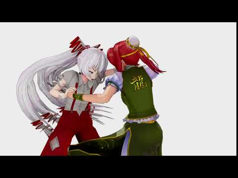 【MMD】Fujiwara no Mokou　vs　Hong Meiling 【Fight】