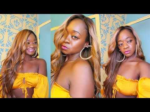 Outre Color Bomb Kimani Lace Front Wig Amber Blonde | Summer Wig 2020 #outrekimani #colorbombkimani