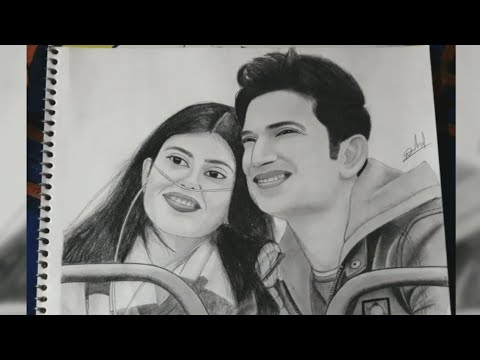 Drawing Shushant Singh rajpoot and Sanjana sanghi | Dil Bechara | #sushantsinghrajpoot #dilbechara