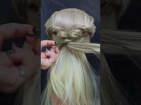 Cute bow tie hairstyle for girls #hairstyletutorial #shortvideo