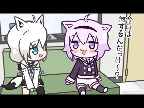 【手描き】配信外でもゆるゆるなおかゆんの話をするフブちゃん【ホロライブ/白上フブキ/猫又おかゆ】