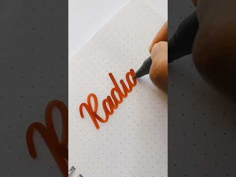 'Radiant' brush pen writing. #satisfying #cursive #viral #shorts #tiktokart