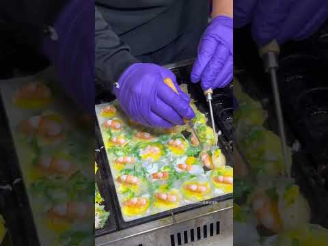 蝦子雞蛋燒！Taiwan's Night Market Food! Mini Shrimp Egg Balls