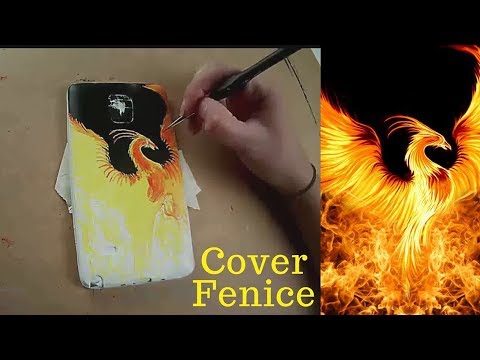 Cover fai da te - dipinta a mano - ( Fenice )