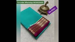 Semi Mysore silk saree with beautiful combination @ 850/-