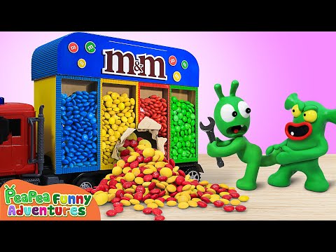 Explore Pea Pea's M&M Candy Truck - Kids Cartoon - Pea Pea Funny Adventures