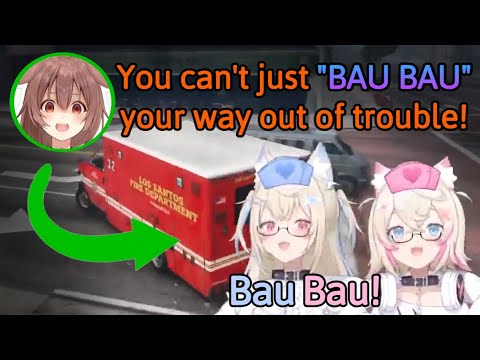 Korone Notices That FUWAMOCO Always Uses "BAU BAU" to Get out of Trouble [HoloGTA Day 2]