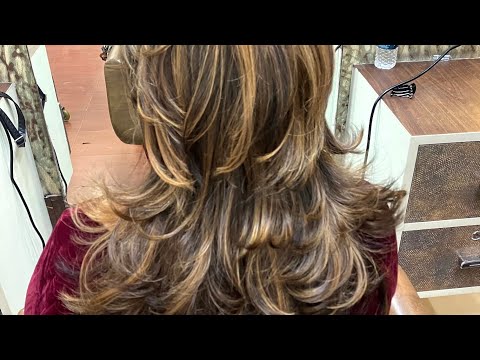 Layer hair cut with blow dry #hairstyle