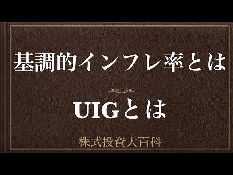 [動画で解説] 基調的インフレ率（UIG）とはー消費者物価指数（CPI）の先行指標ー