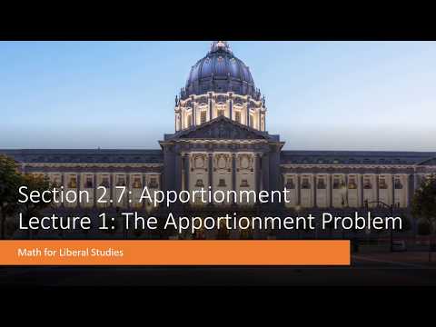 Math for Liberal Studies - Lecture 2.7.1 The Apportionment Problem