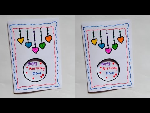 😜 white paper birthday greeting card idea at home /how to make birthday card/last minute card