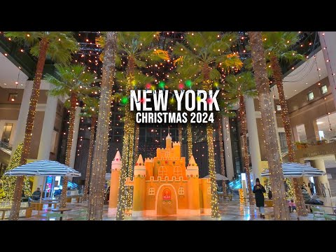 NYC Christmas Walk 2024 ✨Downtown Manhattan Wall Street, Oculus Holiday Market, Brookfield Place