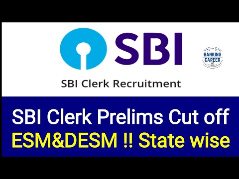 Details SBI Clerk ESM&DESM state wise Cut off 2022!!