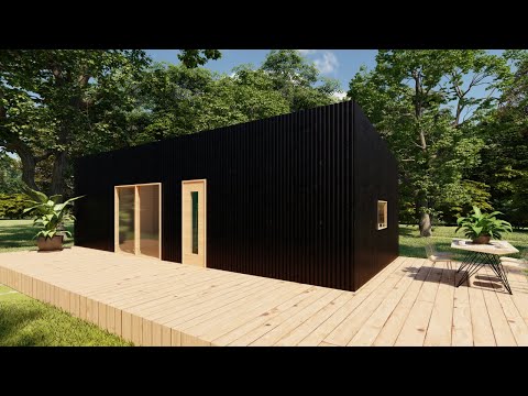 Single Level Tiny House 37.5 m2 (34x14ft) Ultra Modern Design!