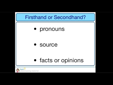 Firsthand and Secondhand Accounts | 4th Grade Reading | eSpark Instructional Video