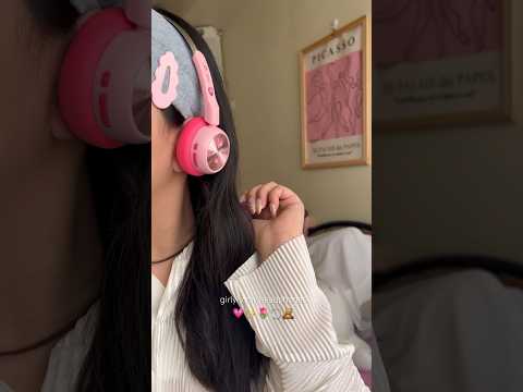 pink headphones 🎀 #pink #headphones #headphone #aesthetic #kawaii #fyp #ikf #unboxing #girly #girl