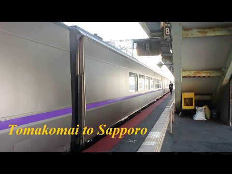 Riding JR limited express train from Tomakomai to Sapporo city | 札幌 | 北海道 2023