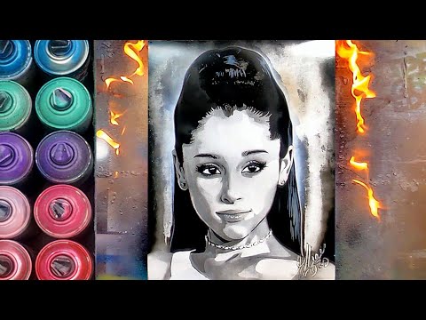 Ariana Grande portrait by Spray Art Eden