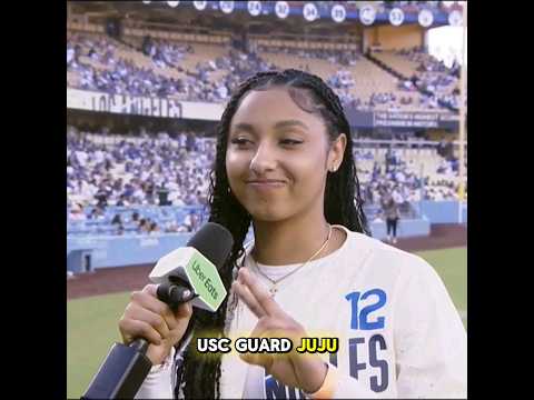 🚨 #JujuWatkins throws First Pitch! #mlb #caitlinclarkhighlights #wnba #short  #viral #shorts #fyp