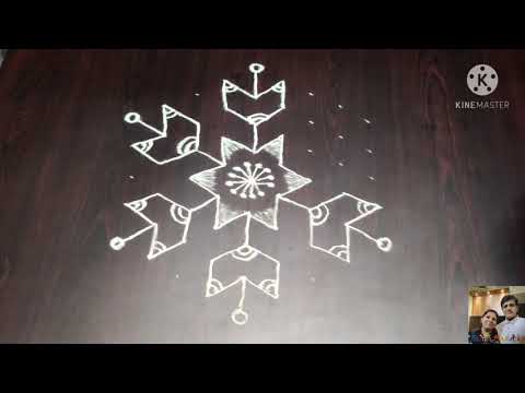 Beautiful rangoli design / kolam rangoli design / muggulu rangoli / daily rangoli