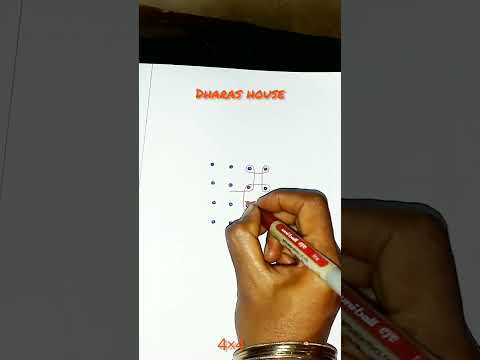 4×4dots simple and super rangoli design||dots rangoli||dharas house||#shorts