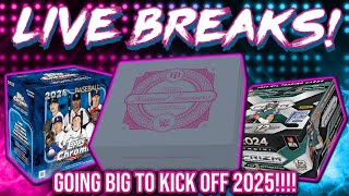 FIRST STREAM OF 2025!!! | 25 Box MLB + Treasures WWE + Absolute FB + Cosmic & More! (RGL 3635-3644)