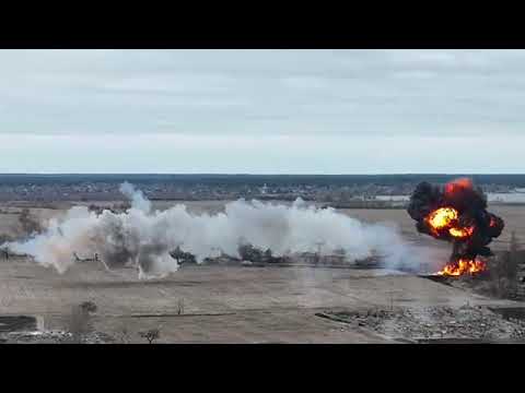 Ukrainian Army Shot down a Russian attack helicopter.