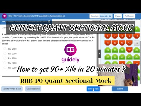 GUIDELY RRB PO QUANT SECTIONAL MOCK in 20 MINUTES