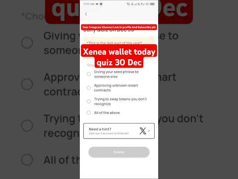 Xenea wallet today quiz 30 Dec #xeneawalletdailyquiz #xeneawallet