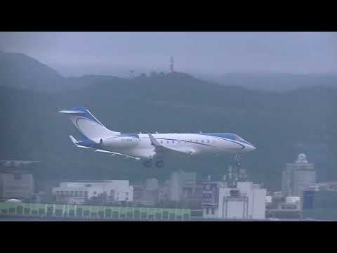 飛特立航空 Executive Aviation 龐巴迪 Global 5000(T7-HUA) 關西(KIX)→松山(TSA) landing