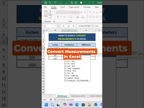 Convert Measurements In Excel #exceltips #exceltricks #excel #exceltutorial