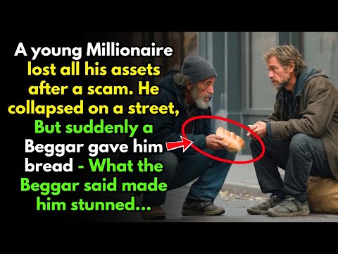 A Young Millionaire Goes Broke, A Beggar Gives Him Bread—What He Said Left Him Stunned…