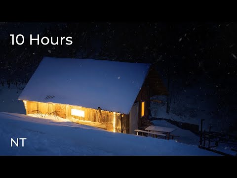 You Will Sleep Soundly with this Cozy Cabin & Snowfall With Soft Winds Video - White Noise For Sleep