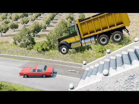 Mobil vs Stairs #9 - BeamNG Drive