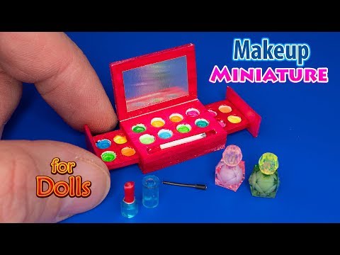 DIY Miniature Makeup set For Dolls with Mirror | DollHouse | No Polymer Clay!