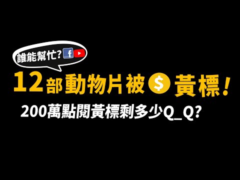 【求助】動物片被FB黃標了12片!200萬點閱的片被黃標剩多少錢?有大神能幫我們嗎?【許伯簡芝】