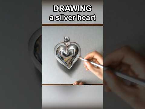 Silver heart drawing 🩶 #art