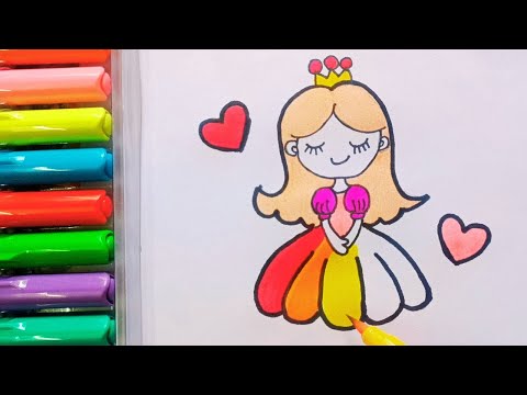 Drawing and Painting  Cute Princess  for Kids & Toddlers | Simple Drawing, Coloring #drawing