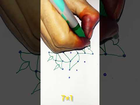 7×1dots rangoli design||dharas house||#shorts