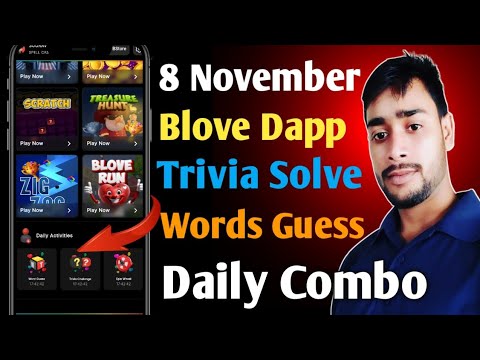 Blove Dapp Daily Activity Today | BLove Dapp Trivia challenge & words guess combo | 8 November