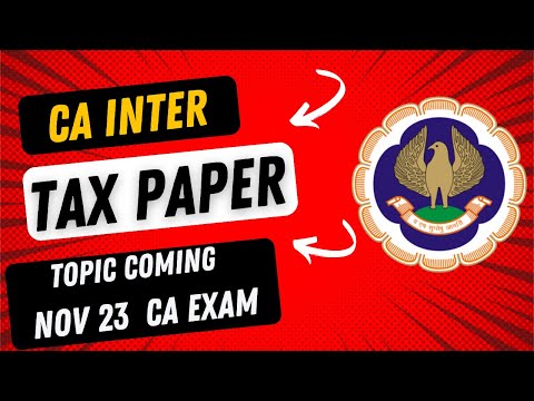 |ICAI Taxation Paper For CA Inter Nov 2023 CA Exam| Foundation For CA Inter In Tax Paper|