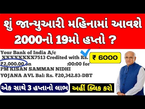 શું જાન્યુઆરી મહિનામાં આવશે 2000નો 19મો હપ્તો ? /19મો હપ્તો 2000ને બદલે 6000 / Khedut Sahay