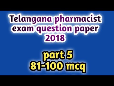 Telangana pharmacist exam question paper 2018#mhsrbpharmacistexamquestionpaper2018