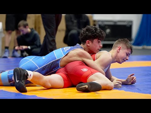 U17 Yehor Kovalov (POL) vs Muhammet Mustafa Kilicer (TUR) 55kg. Greco-roman boys youth wrestling.