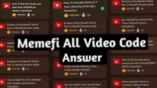 Memefi All Video Code And Answer | Memefi Code Today | Memefi