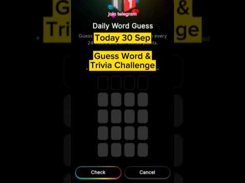 Today 30 Sep Blove DApp Guess Word Trivia Challenge