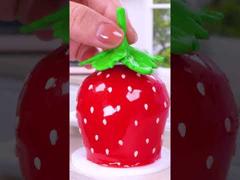 Red Velvet Strawberry Cake #shorts #cake #miniaturecooking #satisfying #asmr #minikitchen