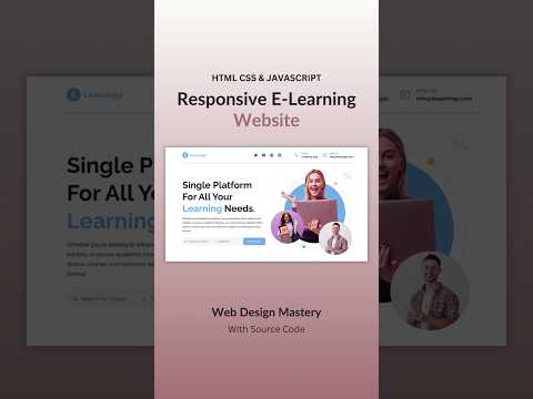 Responsive E-Learning Landing Page Using HTML CSS & JavaScript  #coding #webdesign #webdevelop