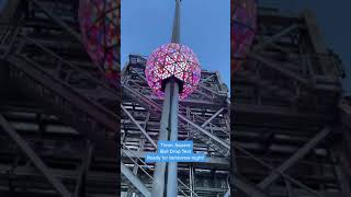 Up close with the Times Square New Years Eve 🪩 Test Ball Drop 2023! #shorts